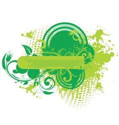 Floral frame with grunge vector image