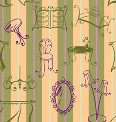 Seamless with elements of furniture vector image