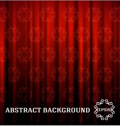 Red curtain with decor vector image