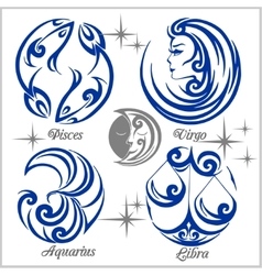 Astrology symbols zodiac signs isolated Royalty Free Vector