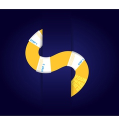 Yellow paper stripe vector image