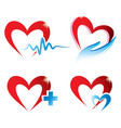 Set of hearts icons medicine concept vector image