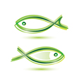 Logo-like fish symbol isolated icons set vector image
