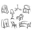 Interior icon set vector image