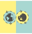 Business background with earth globe and airplane Business background with earth globe and airplane vector image