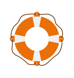 Color silhouette of flotation hoop with rope Color silhouette of flotation hoop with rope vector image