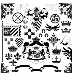 Heraldic set vector image