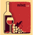 Vintage red wine list background for text vector image