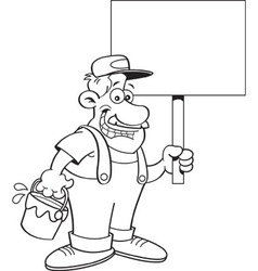 Cartoon tourist holding a sign Royalty Free Vector Image
