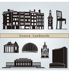 Geneva landmarks and monuments vector image