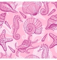 Sea hand drawn seamless pattern vector image