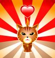 Cartoon lion and heart vector image
