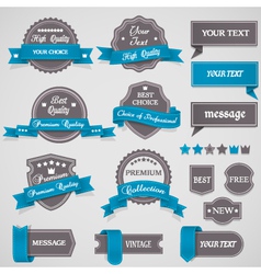 Vintage labels and ribbons vector image
