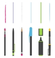 Pen pencil marker brush vector image