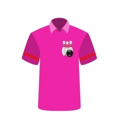 Pink T-shirt Player with the image of bowling Pink T-shirt Player with the image of bowling vector image