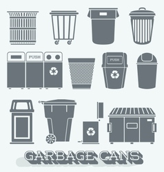 Garbage Cans and Recycling Bins Garbage Cans and Recycling Bins vector image