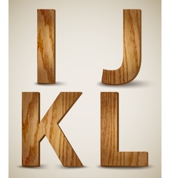 Grunge Wooden Alphabet Letters I J K L vector image