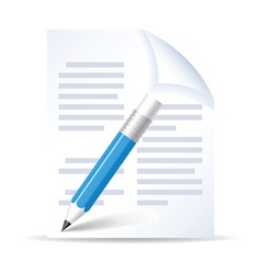 Pencil and paper vector image