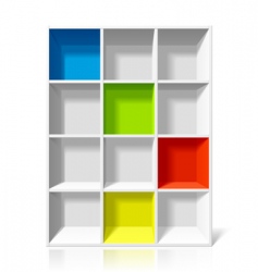 Empty bookshelf vector image