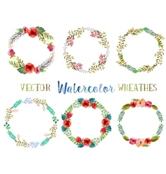 Watercolor wreathes Watercolor wreathes vector image