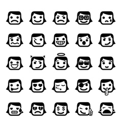 Set of 25 smiley faces vector image
