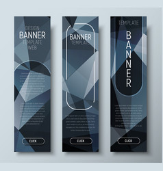 Design of vertical web banners with polygonal Design of vertical web banners with polygonal vector image