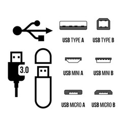 Usb sockets icon vector image
