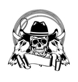 Cowboy and skull bull vector image