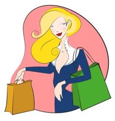 Shopping women vector image