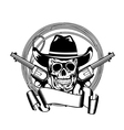 Cowboy and two pistols vector image