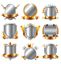 Crests and coat of arms icons set vector image