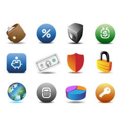 Finance and security icons Finance and security icons vector image