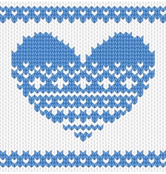 Knitted heart vector image