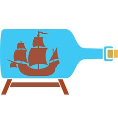 Ship in a Bottle Icon Ship in a Bottle Icon vector image