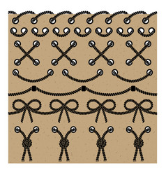 Set seamless brushes of the twisted wire rope Set seamless brushes of the twisted wire rope vector image