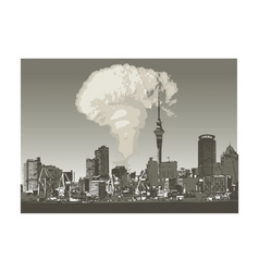 Grunge city atomic vector image