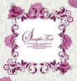 Invitation card with purple flowers vector image