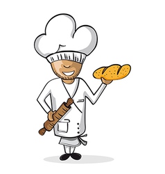 Profession baker worker cartoon figure vector image