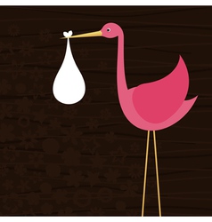Stork bears child vector image