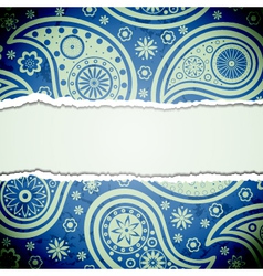 Torn paper with a paisley pattern vector image