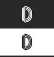 Letter d logo mockup isometric monogram creative vector image