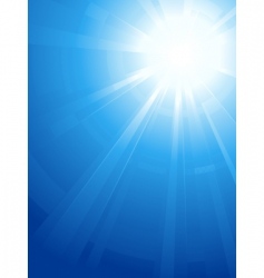 Blue sky with glaring sun vector image