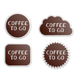 Coffee to go buttons vector image