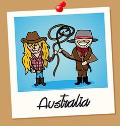 Australia travel polaroid people vector image