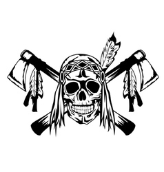 Indian with tomahawk vector image