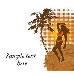 Woman in a bathing suit on the beach vector image