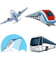 Transportation Model Airplane Cruise Ship Train vector image