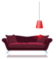 Red sofa with lamp vector image