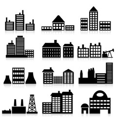 House and building icons vector image