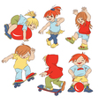 Cartoon small children Cartoon small children vector image